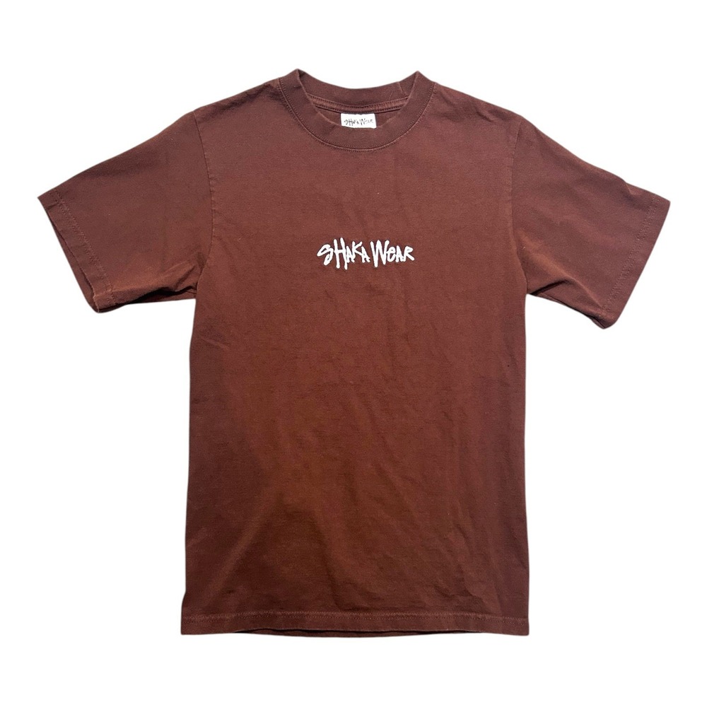 Shaka Wear Super Max Heavyweight Brown T-Shirt Size Men's S Embroidered Logo